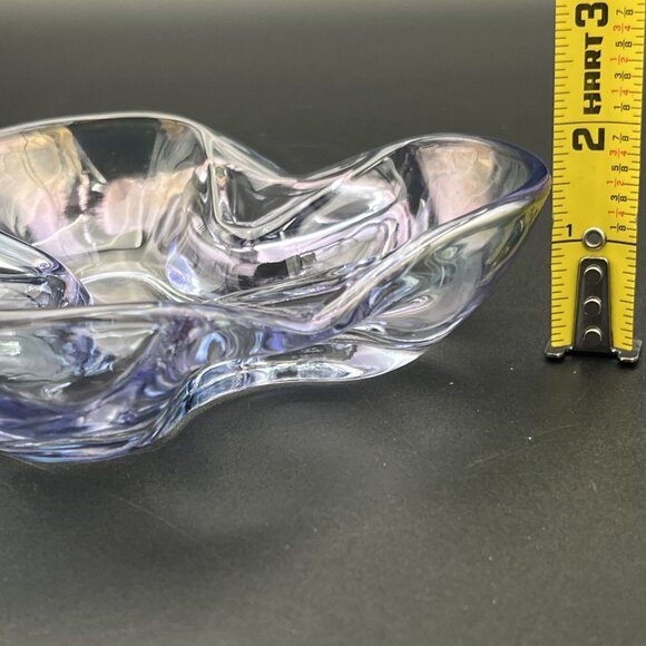 Vintage Iridescent Purple Ashtray Art Glass Retro Catchall Trinket MCM - Picture 16 of 16